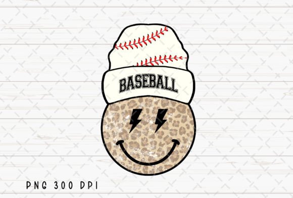Baseball Leopard Happy Smiley Beanie PNG: A Playful Design Asset