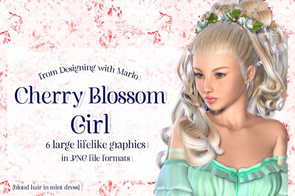 Cherry Blossom Girl Poser Graphics: 3D Visuals for Your Projects