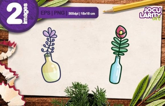 Cute Flower in the Bottle: A Whimsical Cartoon Vector Asset