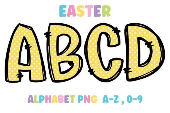 Easter Alphabet Font Yellow Dot Png: A Playful Design Asset