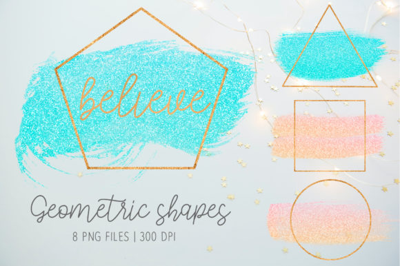 Elevate Projects with Pink and Blue Glitter Geometric Shapes