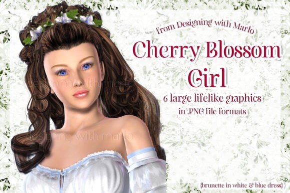 Elevate Your Designs with Cherry Blossom Girl Poser Graphics