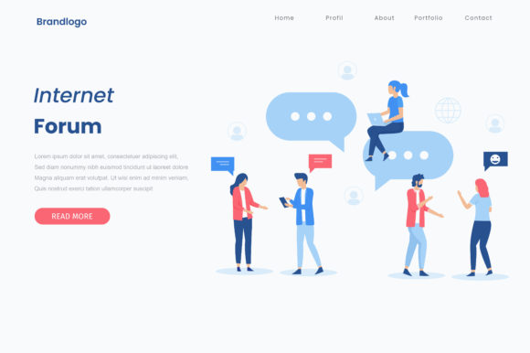 Flat Illustration of Internet Forum: A Modern Visual Guide