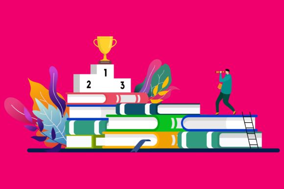 Flat Illustration Reach Achievement: A Visual Toolkit for Success