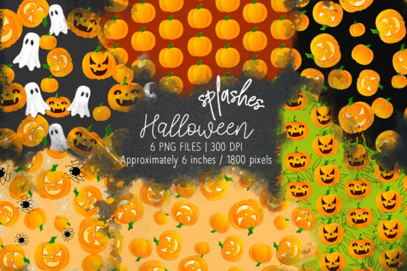 Halloween Watercolor Splashes 04: Infusing Authentic Texture into Your Seasonal Projects