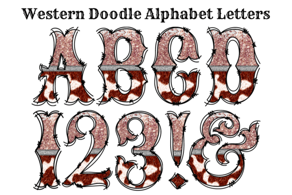 Rose Gold Glitter Cowhide Alphabet: A Designer's Asset