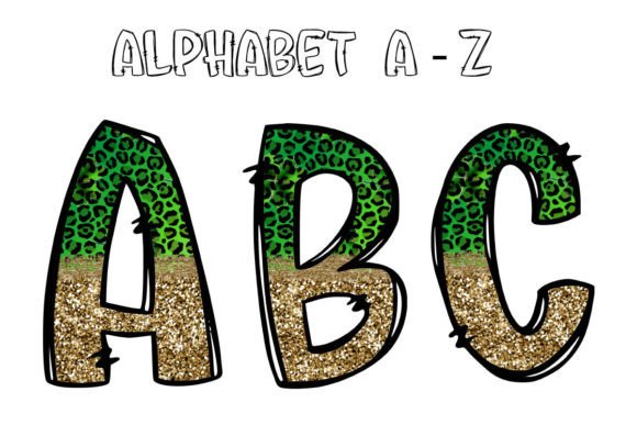 St Patricks Green Gold Glitter Alphabet: A Festive Design Asset
