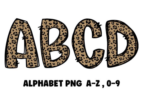Unleashing the Leopard Alphabet Doodle Font Png