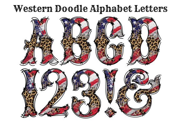 Unleashing Wild Patriotism with 4th July Leopard Doodle Alphabet Letters